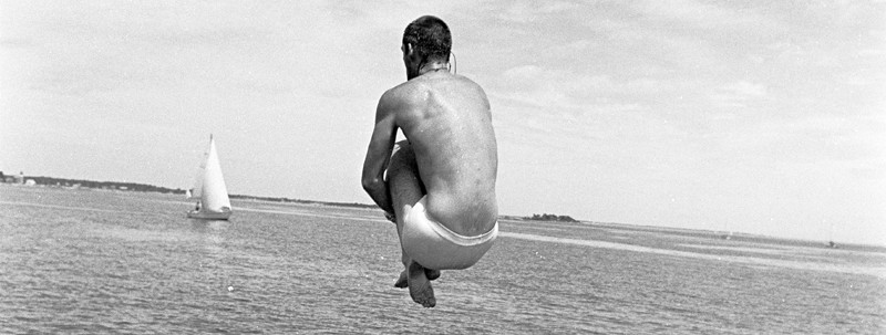 Jumping into the sea