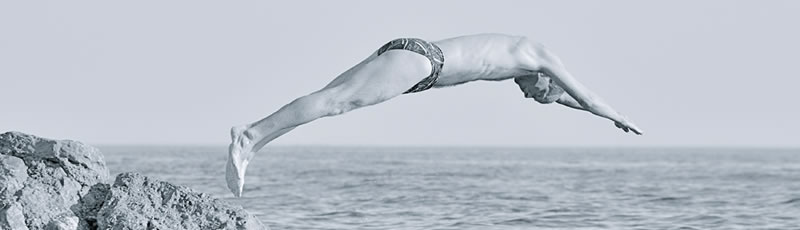Jumping into the sea